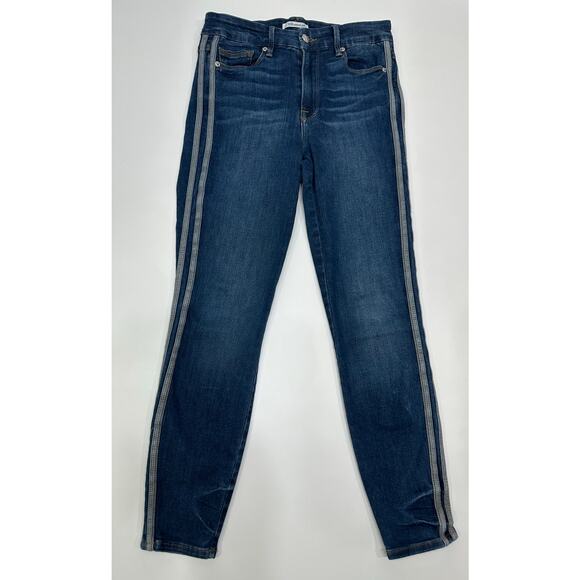Good American Good Legs Skinny Jeans Size 4 Side Stripe Detail - Picture 1 of 8